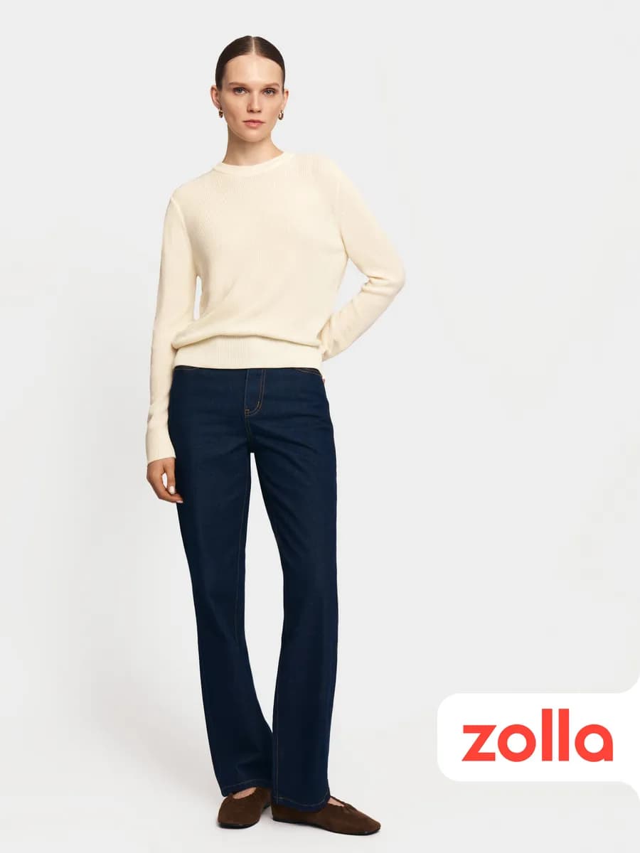 Женские прямые джинсы с высокой посадкой