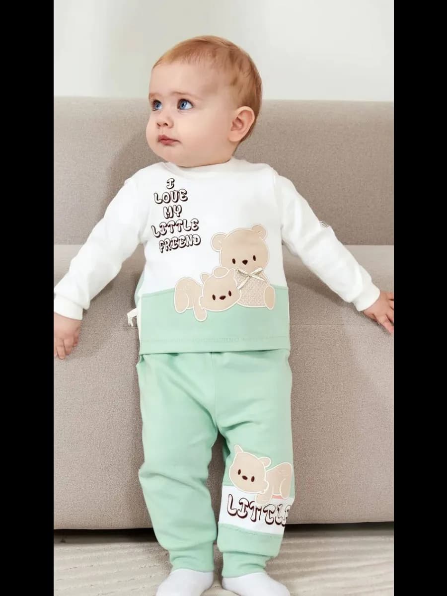 Костюм для новорожденных из 100% хлопка с вышивкой