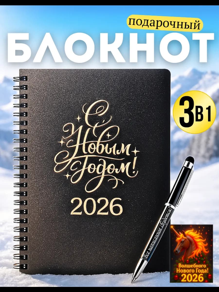 Подарочный новогодний блокнот 2026
