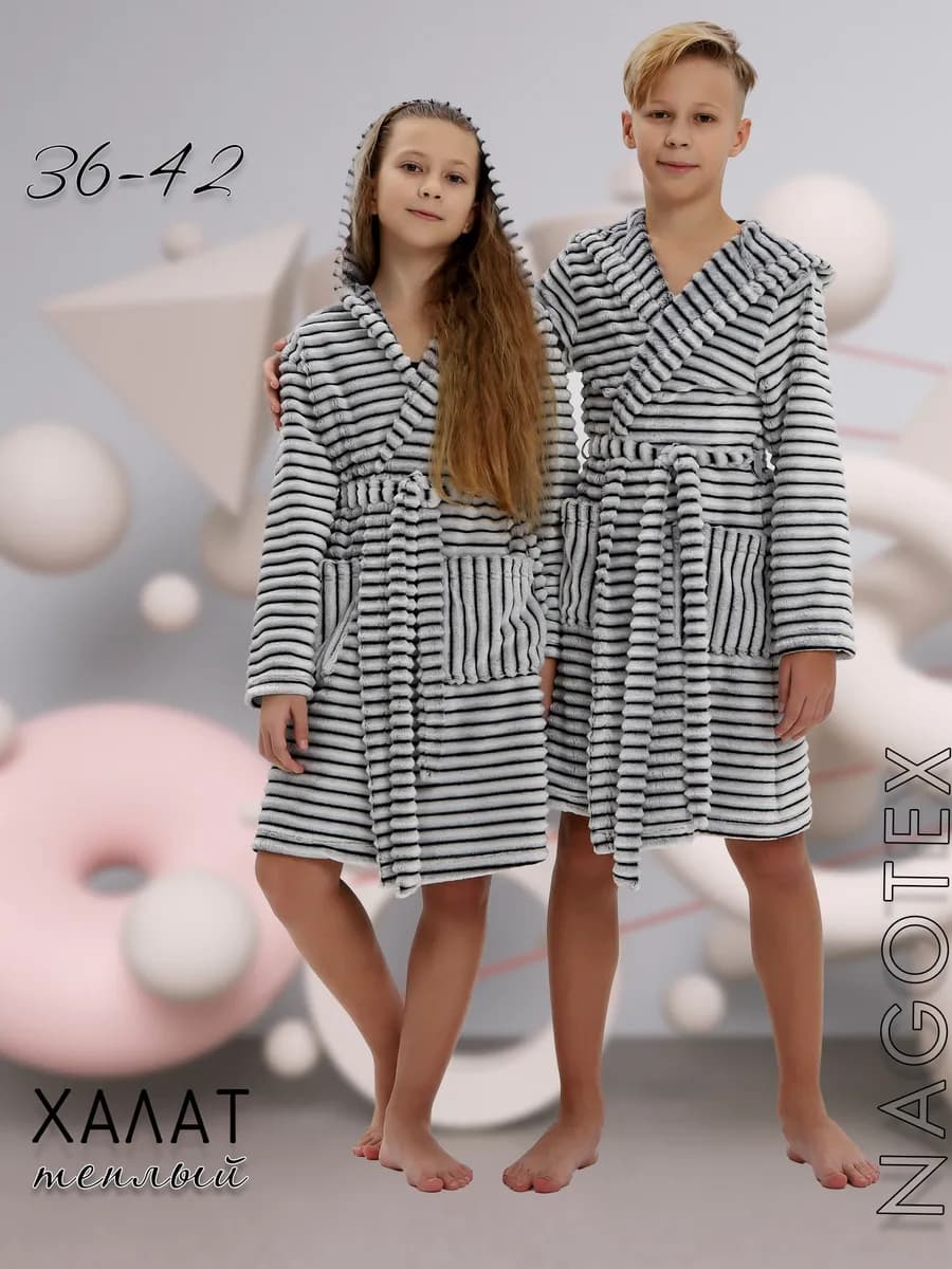 Халат детский махровый с капюшоном