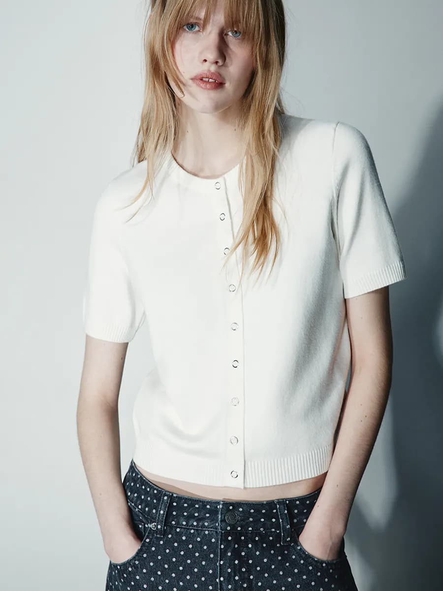 Джемпер вязаный с коротким рукавом