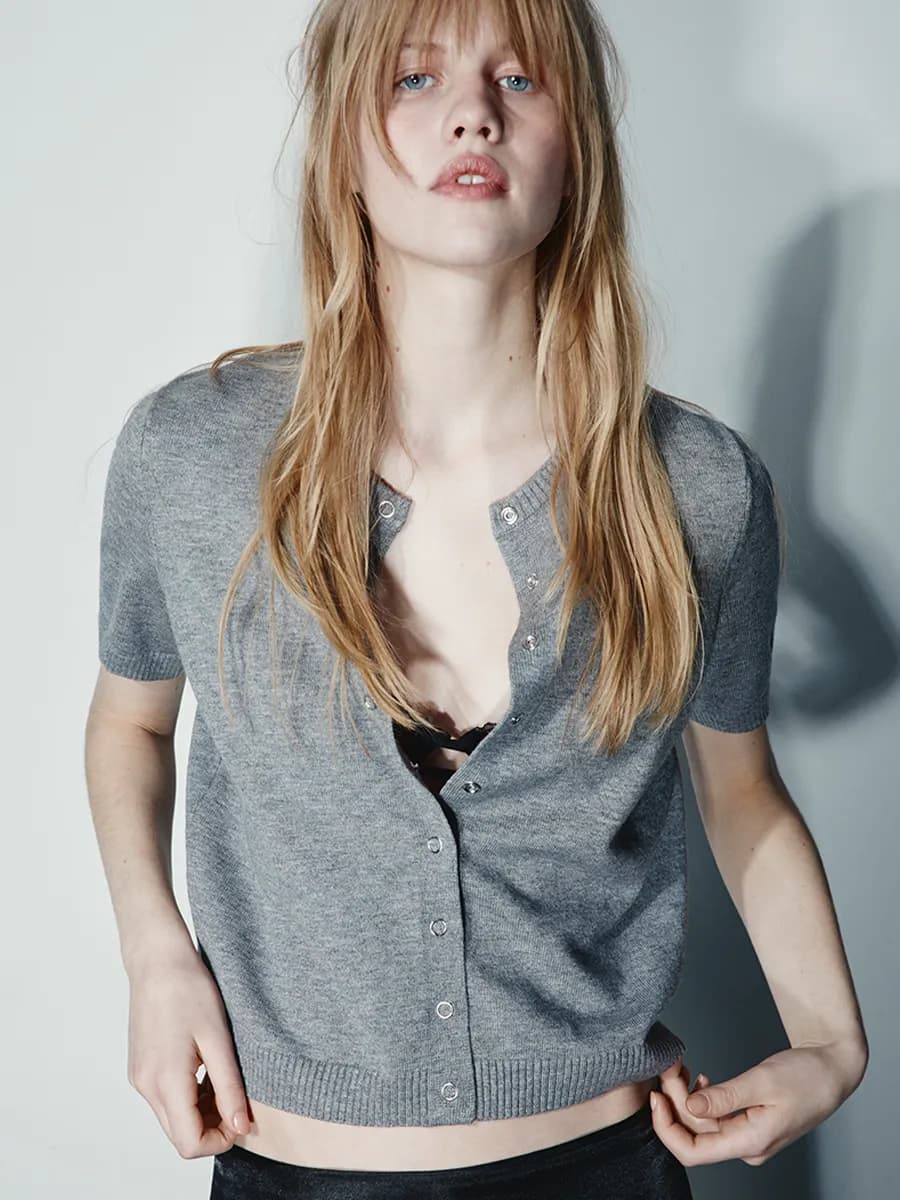 Джемпер вязаный с коротким рукавом