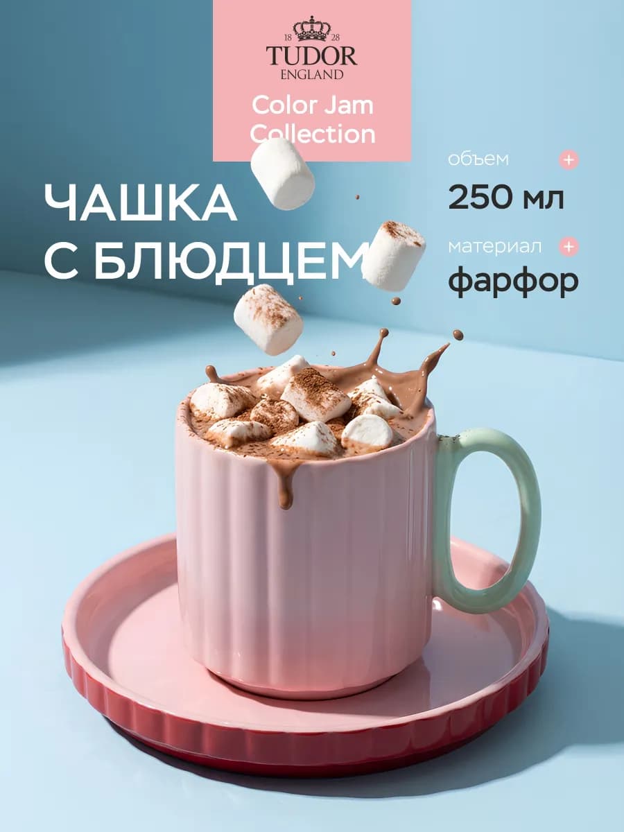Чайная пара 250мл из фарфора Color Jam Collection