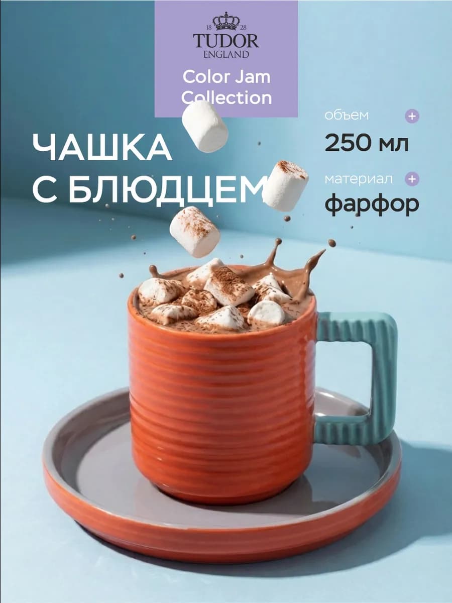 Чайная пара 250мл из фарфора Color Jam Collection