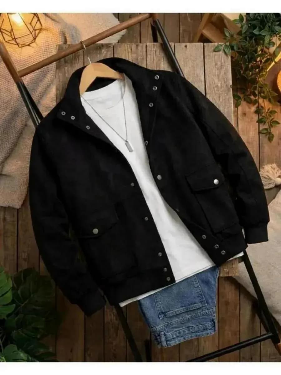 Бомбер теплый демисезонный old money