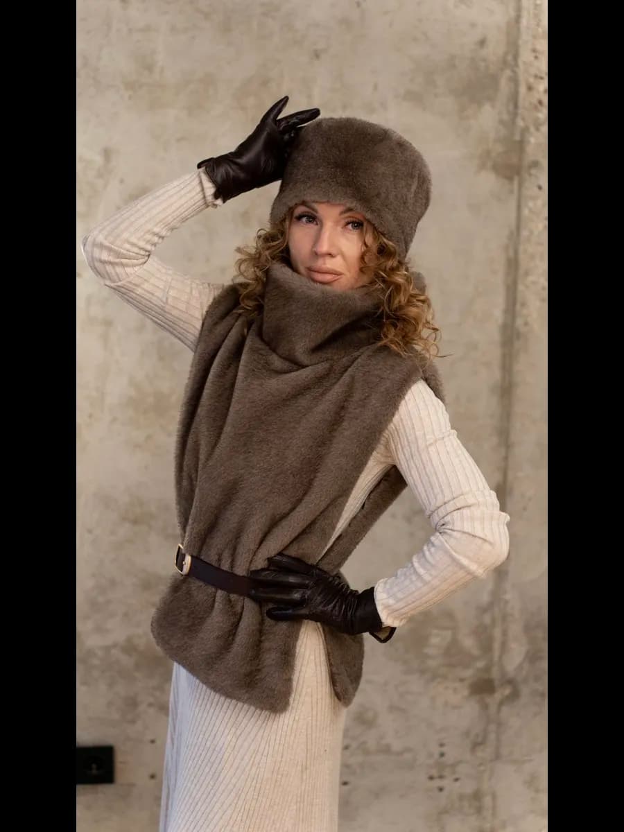 Манишка меховая зимняя норка - фото 1