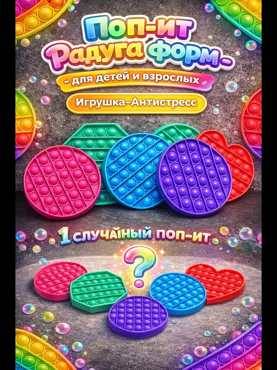 Поп ит однотонный ХИТ вечная пупырка(1шт)