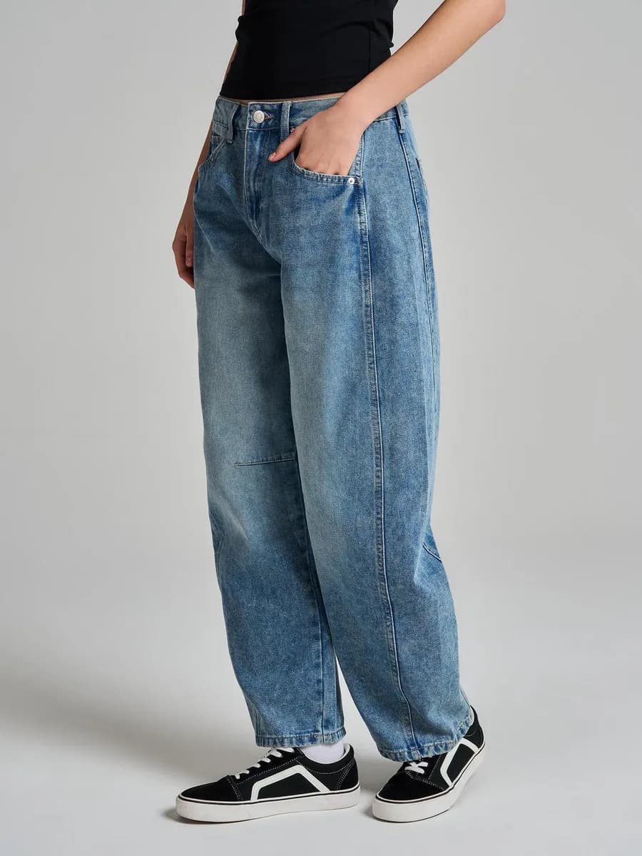 Джинсы широкие Ballon со вставками по бокам