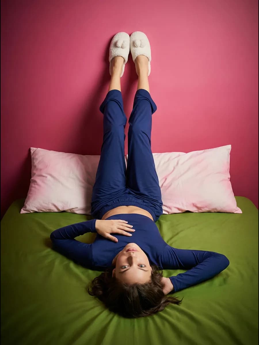 Пижама с кроп-топом и брюками