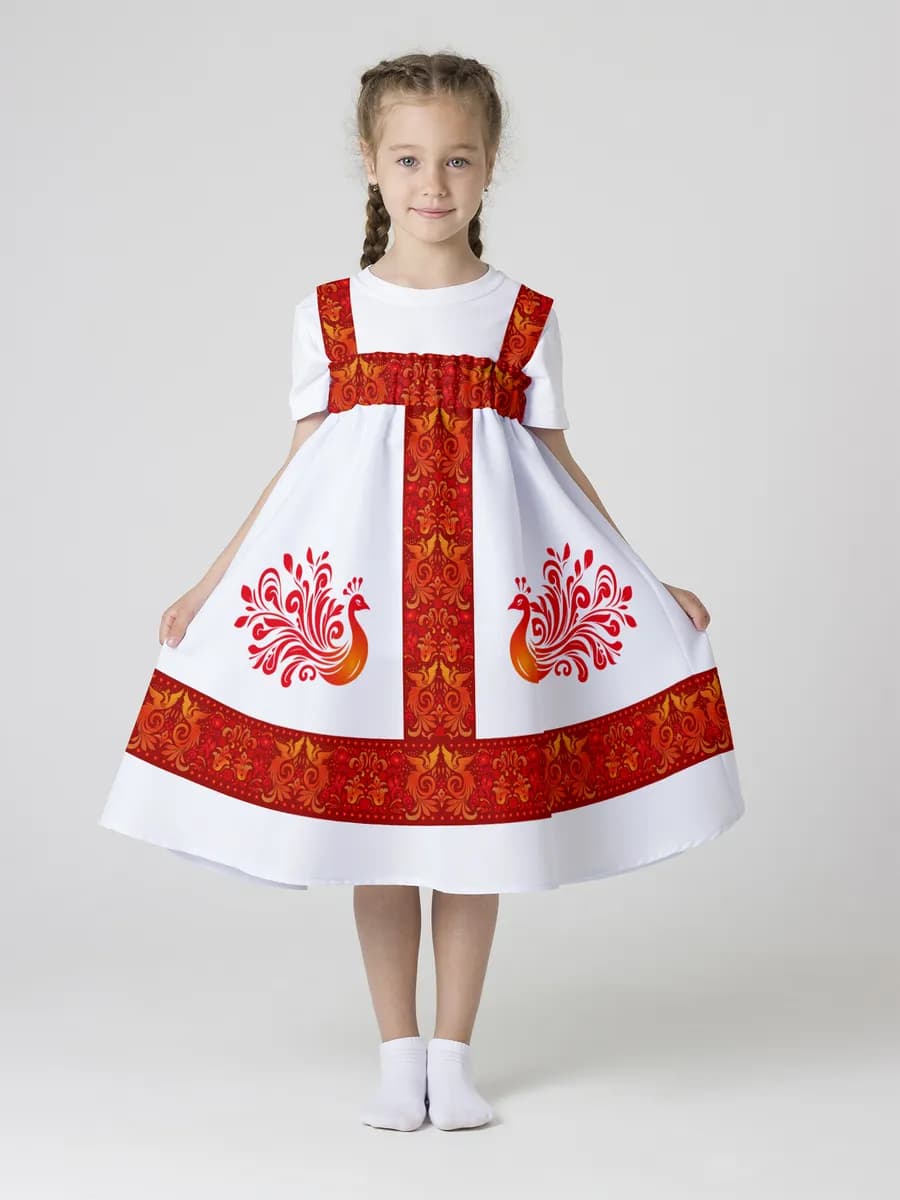 Сарафан детский русский народный для танцев Жар-Птица