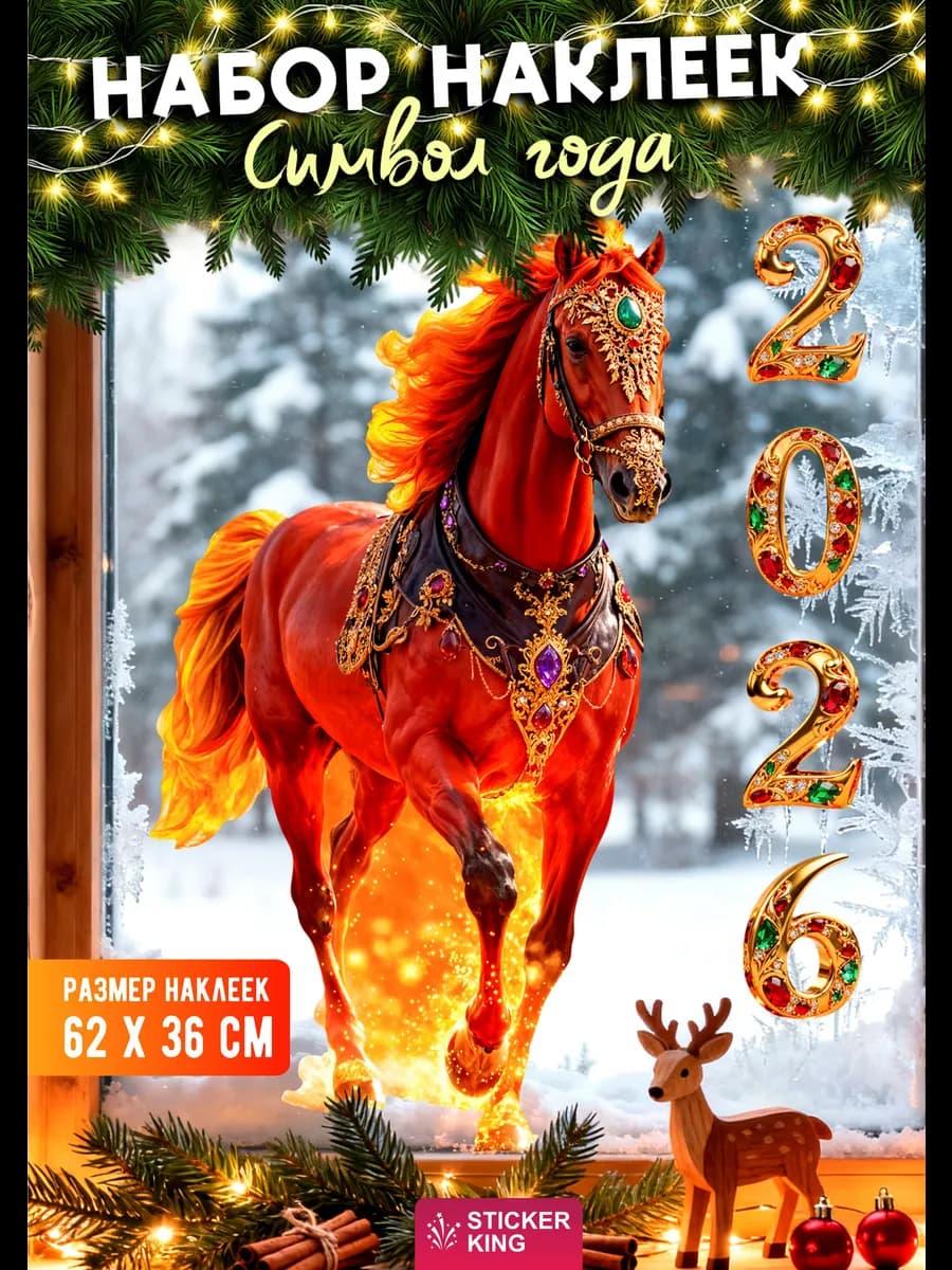 Новогодние наклейки, символ нового года 2026