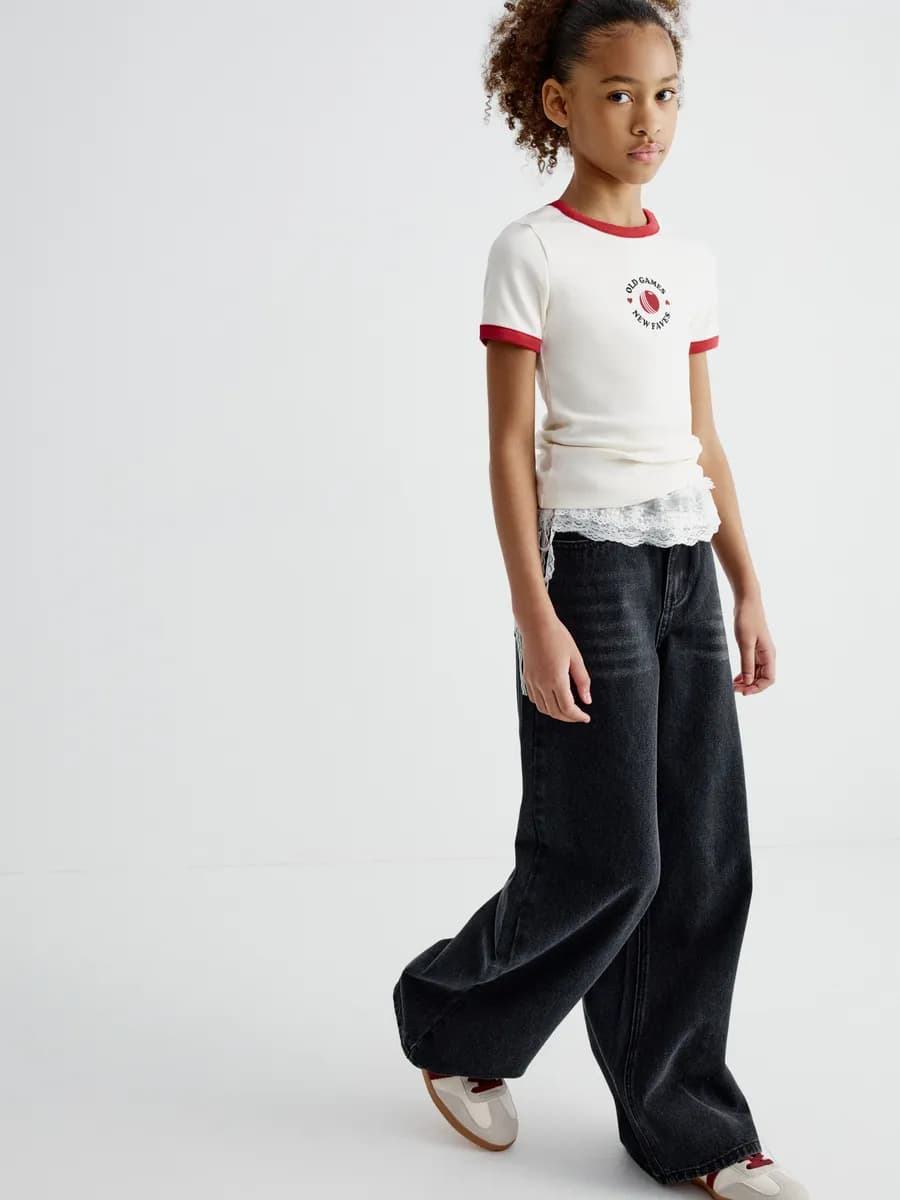 Джинсы широкие винтажные черные