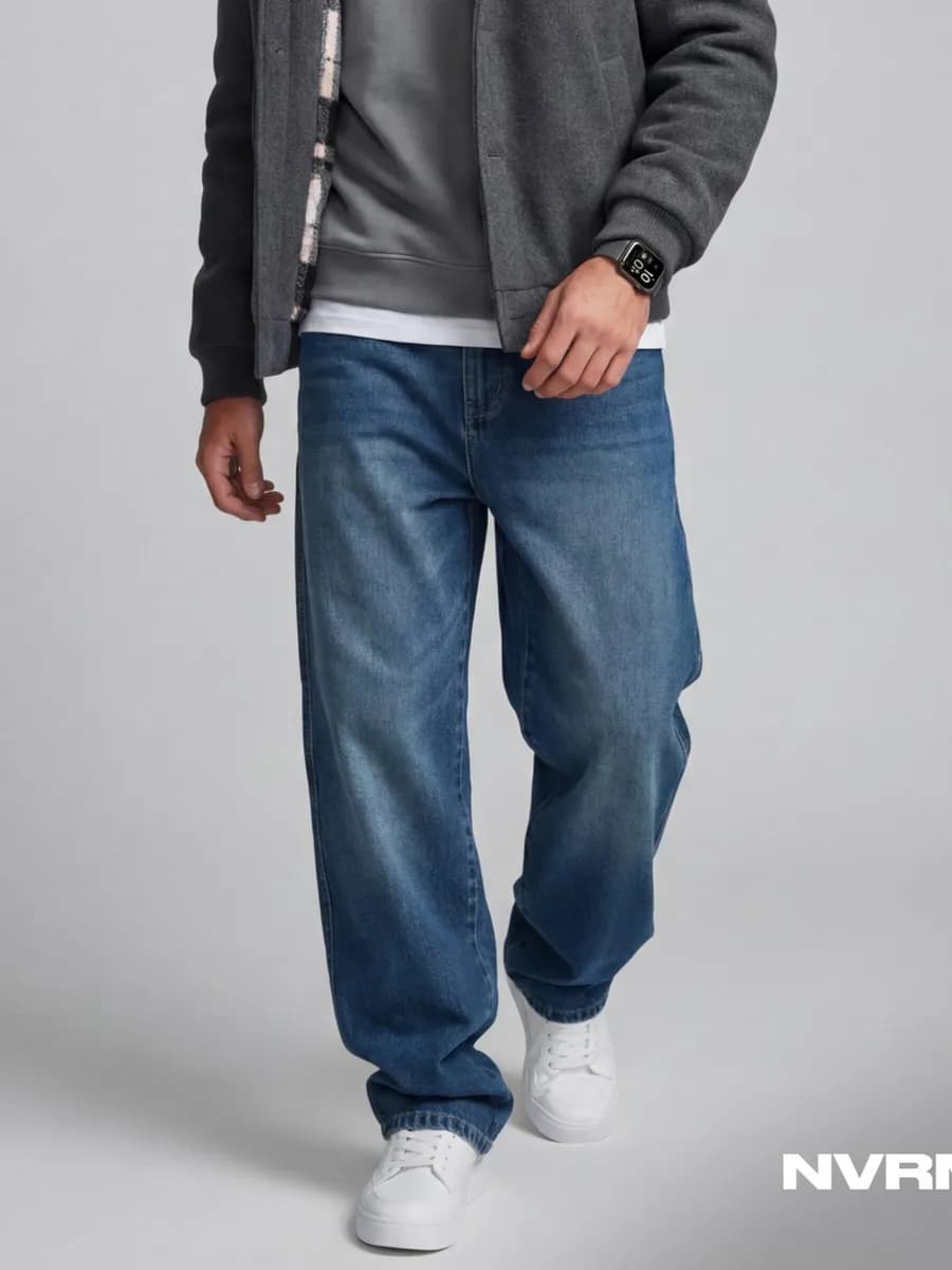 Джинсы мужские прямые широкие - фото 1