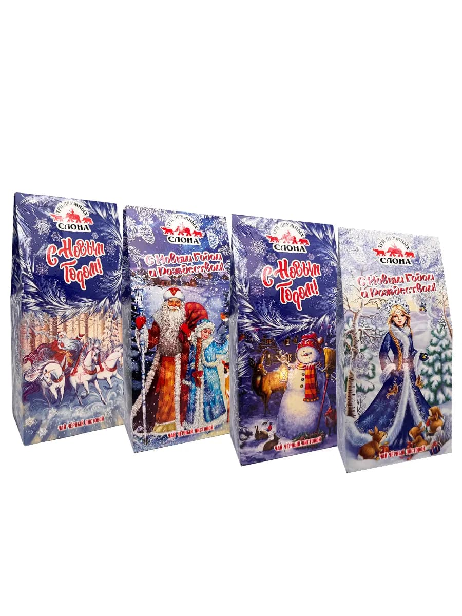 Чай подарочный набор новогодний 4шт - фото 1