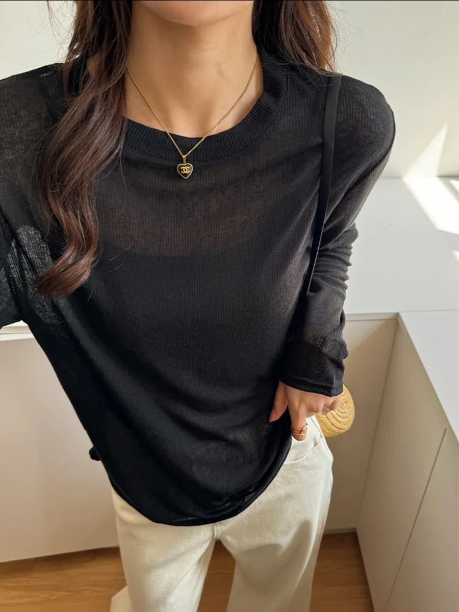 Лонгслив прозрачный оверсайз