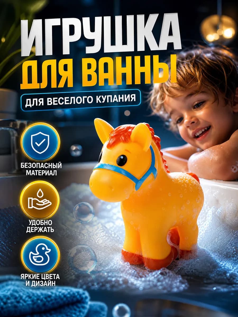 Игрушка для купания в ванной Лошадка