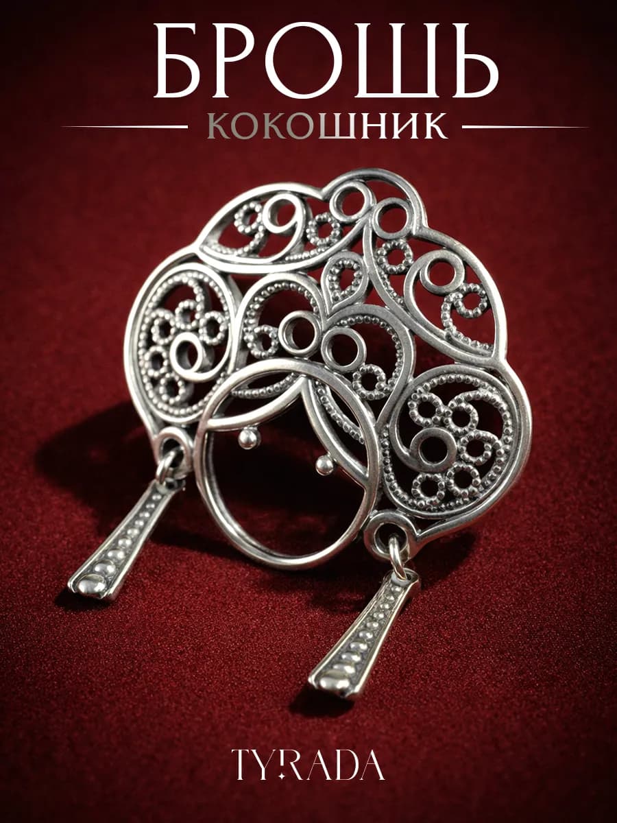 Брошь матрешка в кокошнике оригинальная