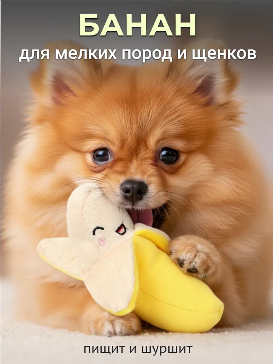 Игрушка банан для собак мелких пород