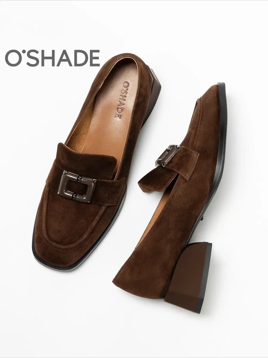 Туфли коричневые женские на низком каблуке