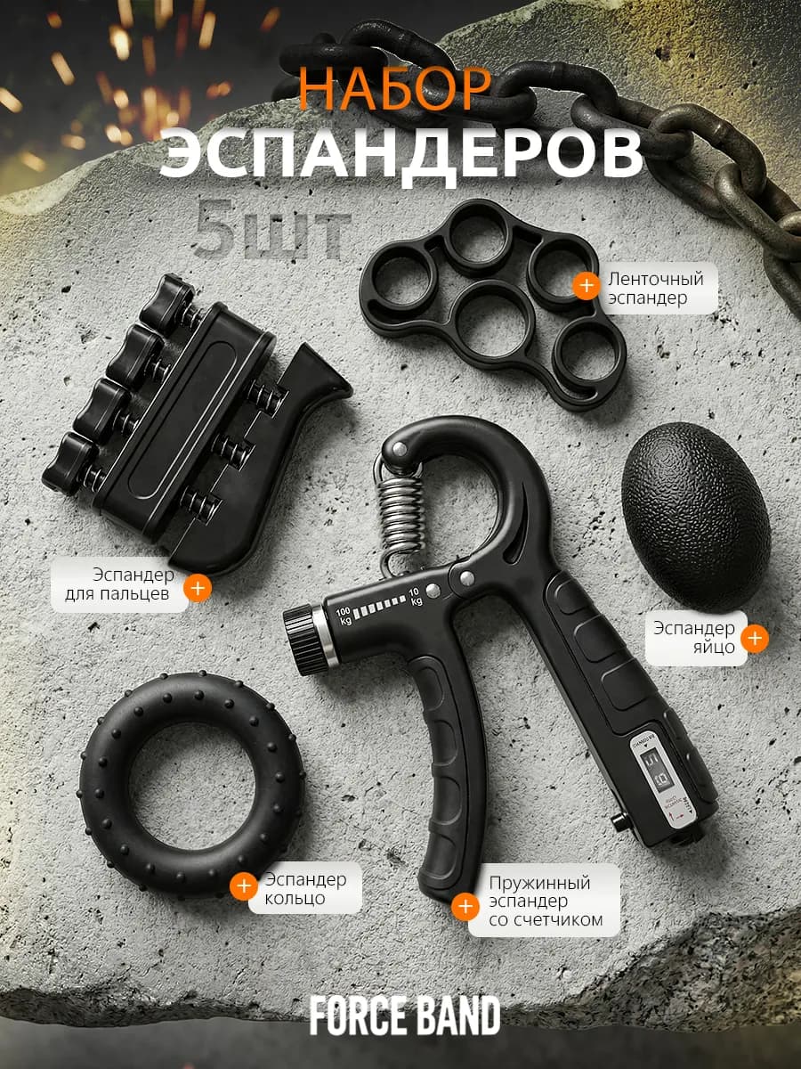 Набор эспандеров кистевых для рук пружинный