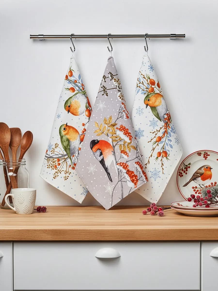 Набор кухонных полотенец новогодний из 3 шт