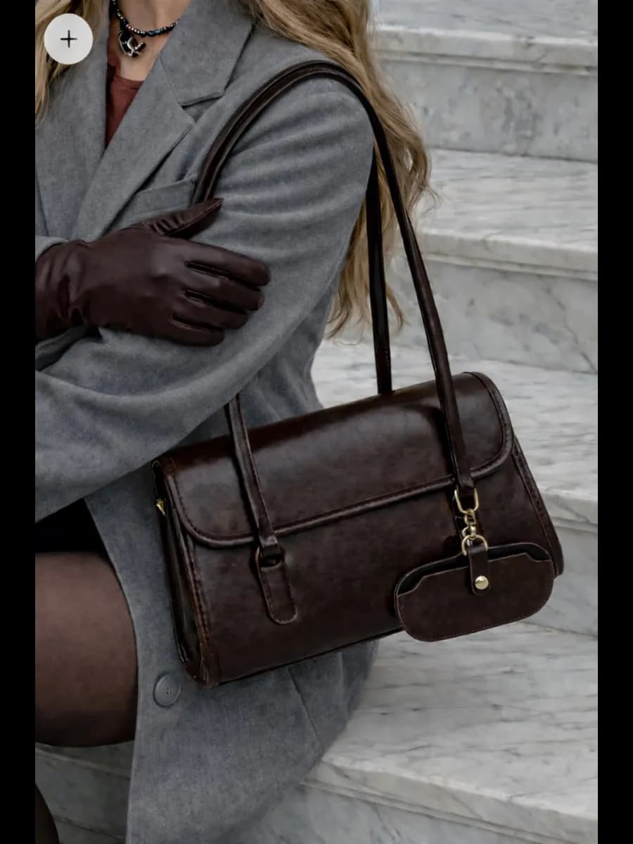 Сумка на плечо коричневая