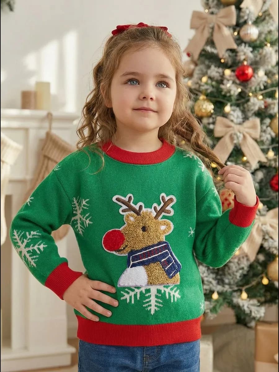 Свитер детский с начесом новогодний
