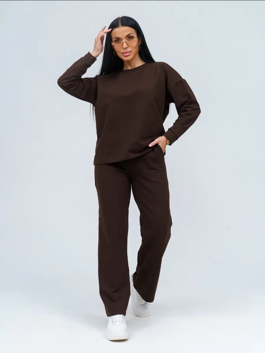 Спортивный костюм шоколадный без капюшона