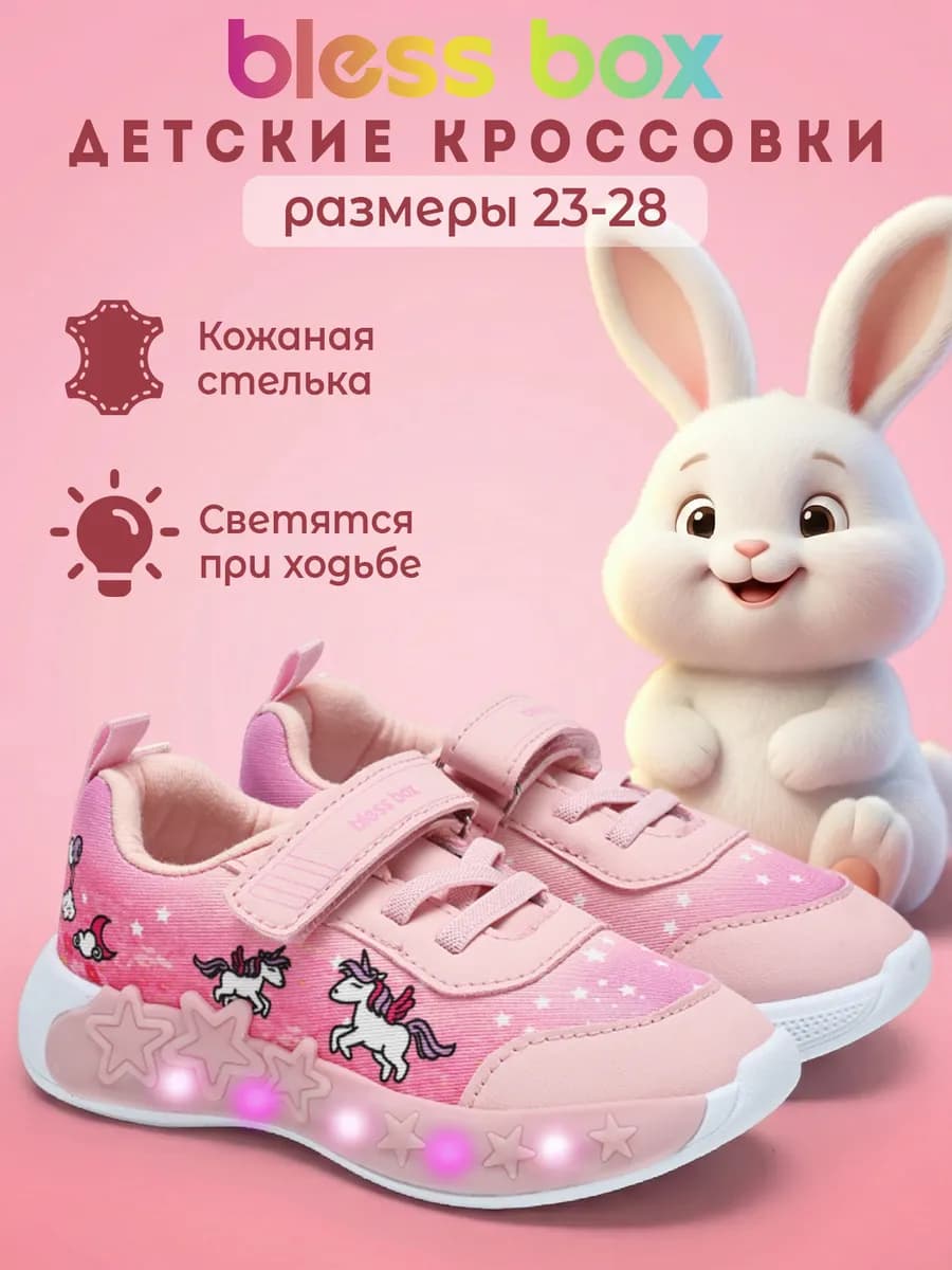 Светящиеся кроссовки детские текстильные