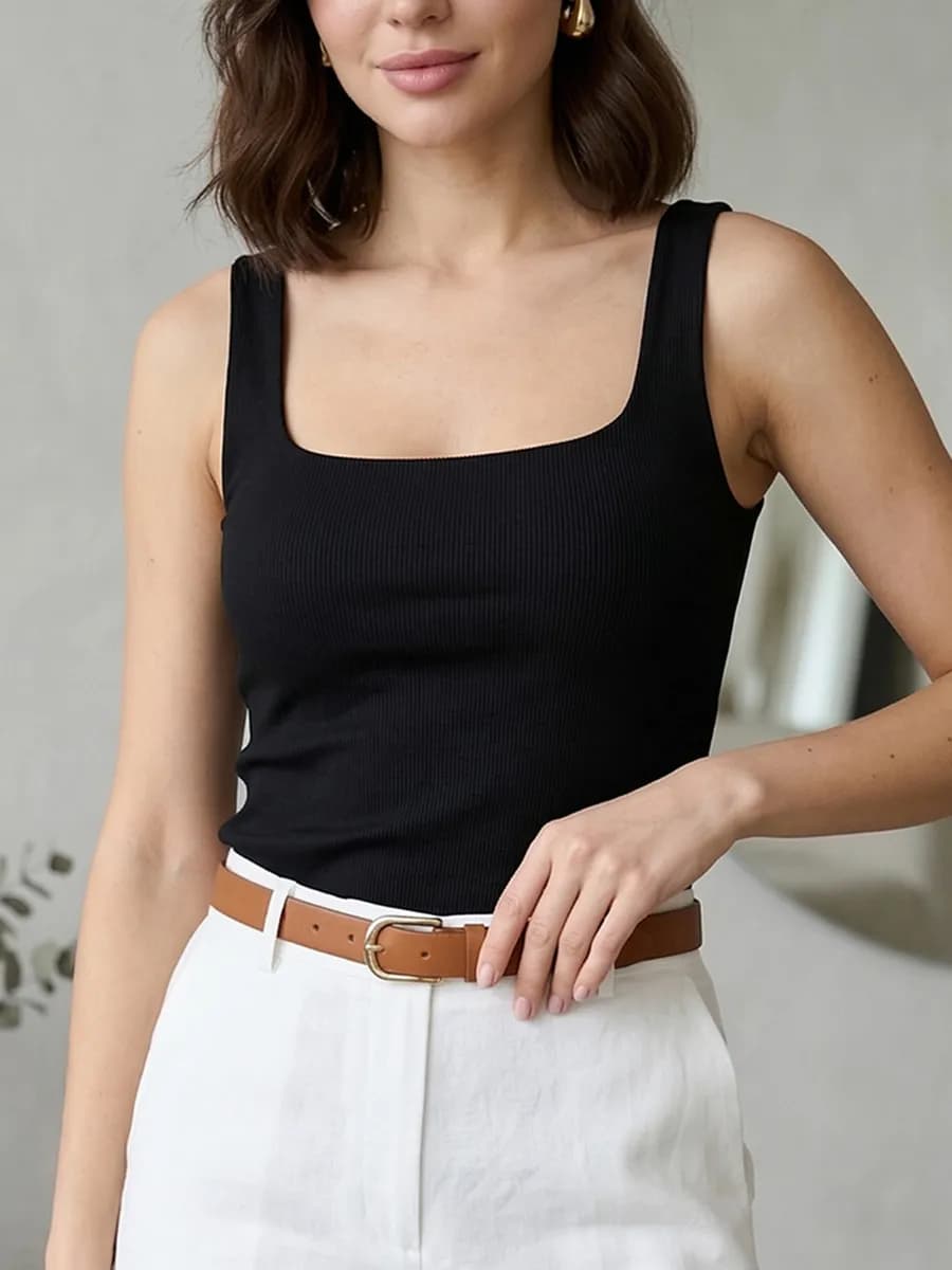 Топ удлиненный летний в рубчик под пиджак