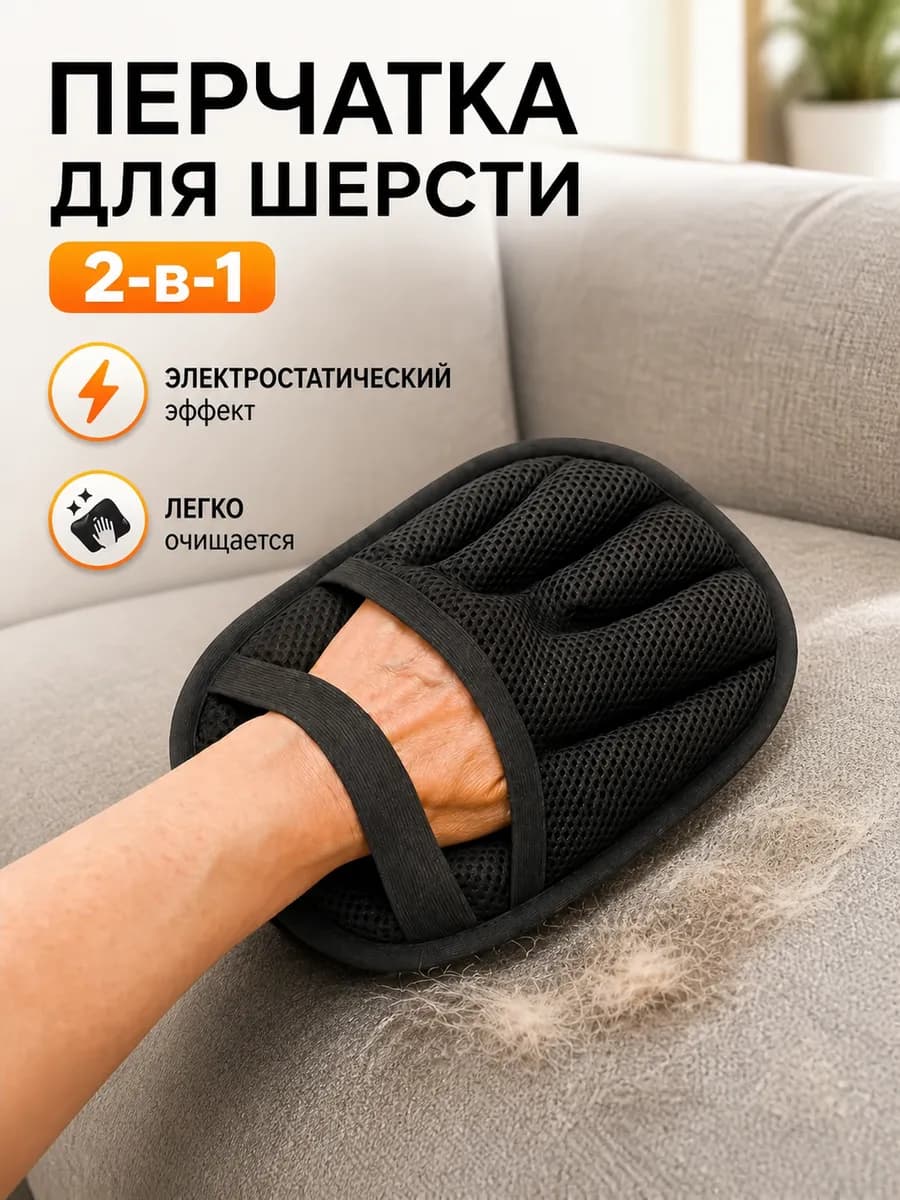 Перчатка щетка от шерсти животных
