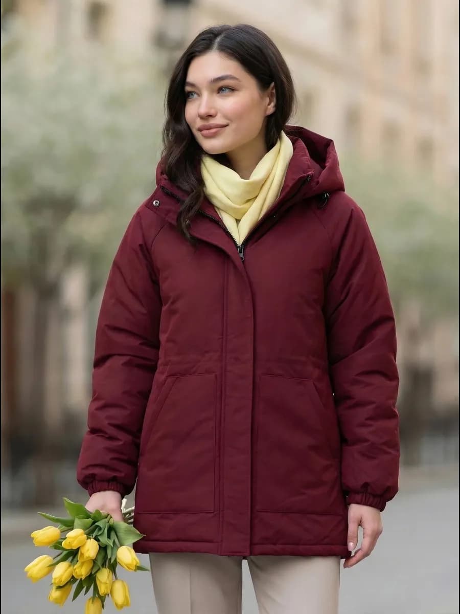 Куртка весенняя со съемным капюшоном больших размеров