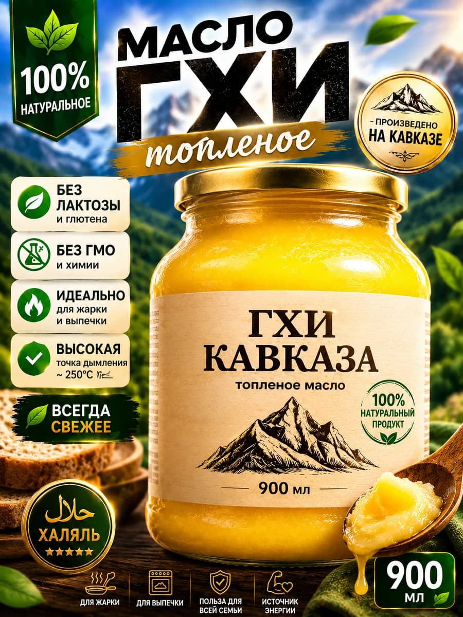 масло гхи натуральное топленое для жарки кавказское