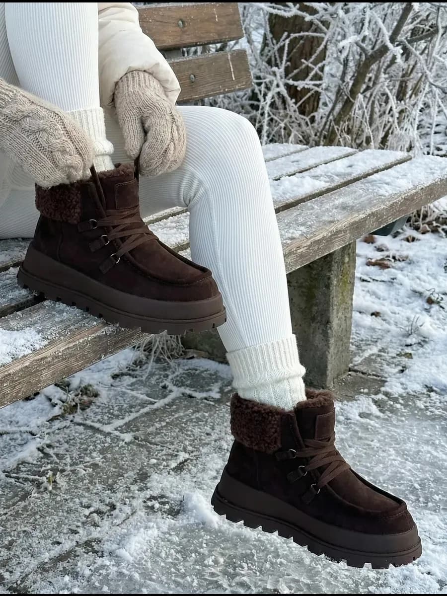 Зимние ботинки натуральные замшевые