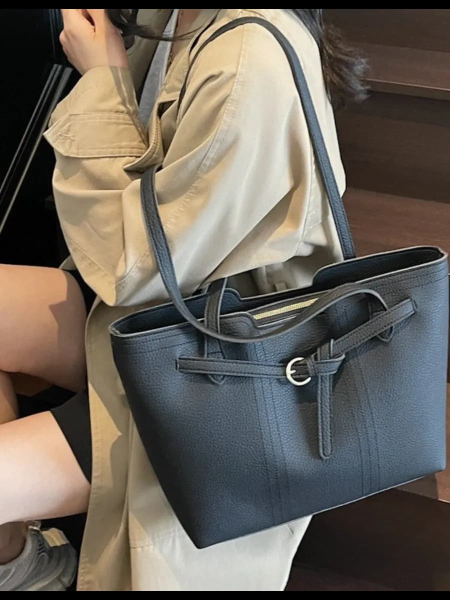 Сумка на плечо кожаная на учебу а4 тоут с ручками - фото 1