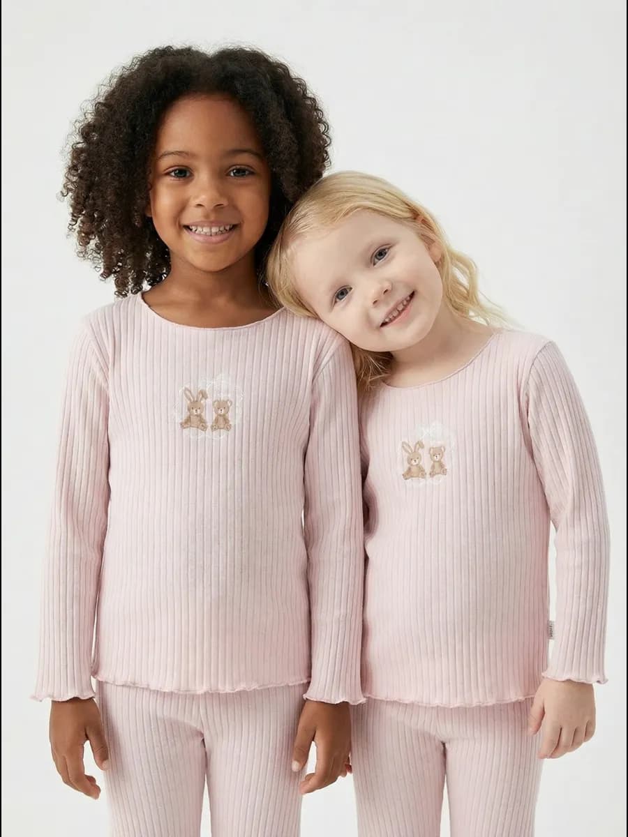 пижама для девочки со штанами малышам и подросткам