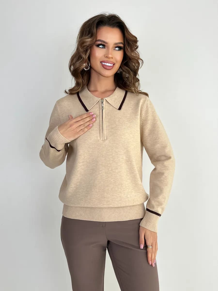 Стильный джемпер на молнии