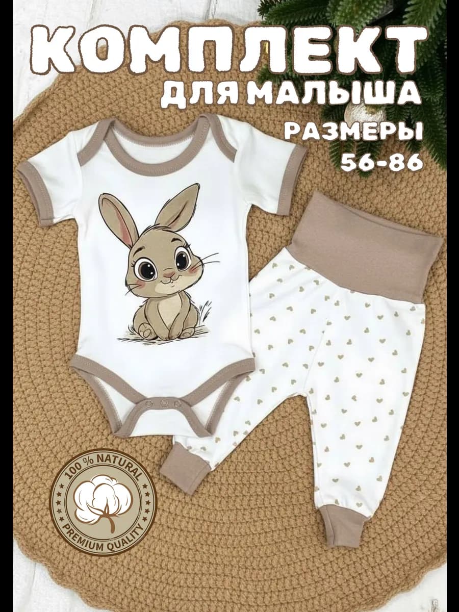 Комплект для новорожденных костюм детский боди и штанишки