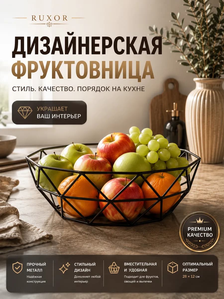 Фруктовница, ваза для фруктов и конфет, корзина на стол