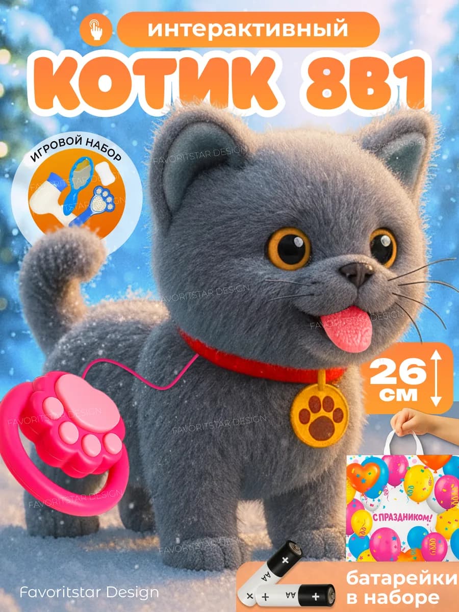 Интерактивная игрушка кот умный котенок для ребенка