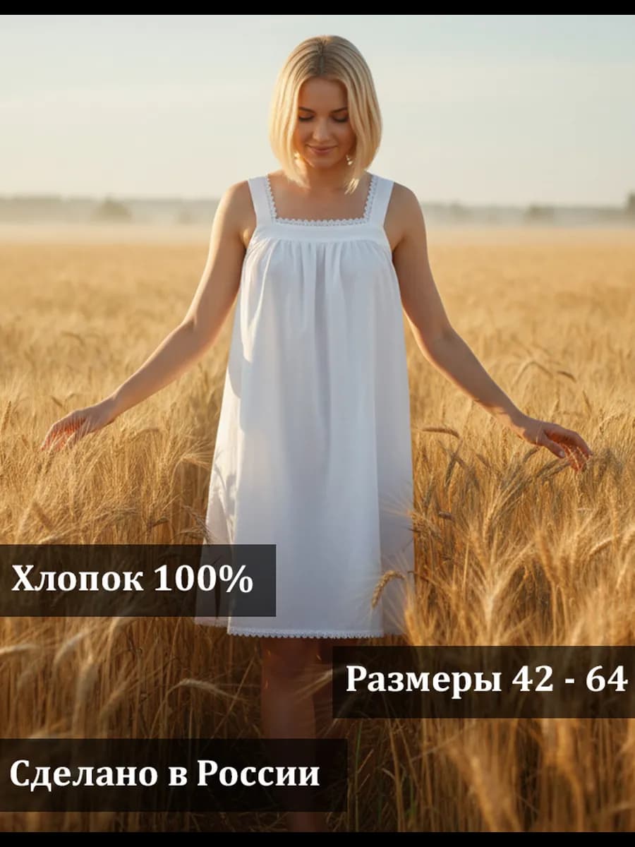 Ночная сорочка хлопок батист с кружевом
