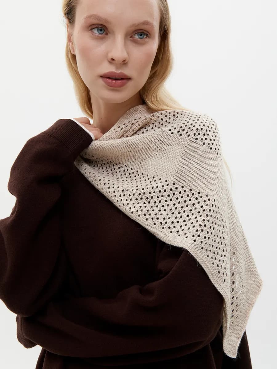 Шарф платок вязаная косынка бактус подарок на нг