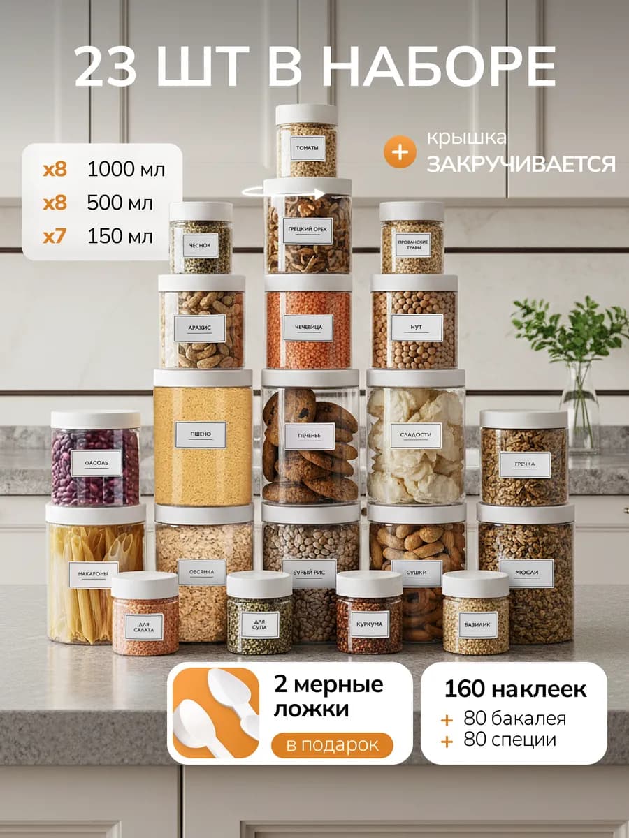 Банки для хранения круп и специй