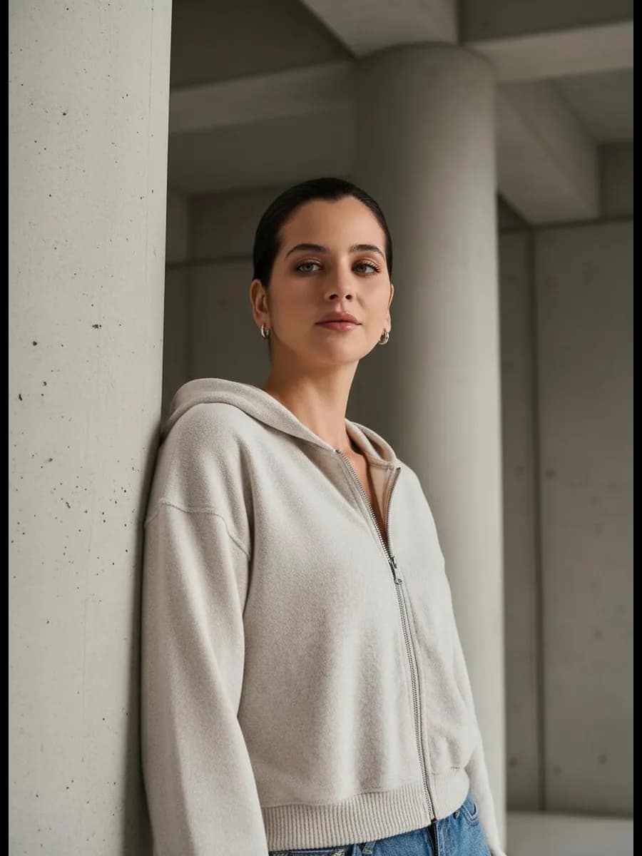 Толстовка с капюшоном трикотажная