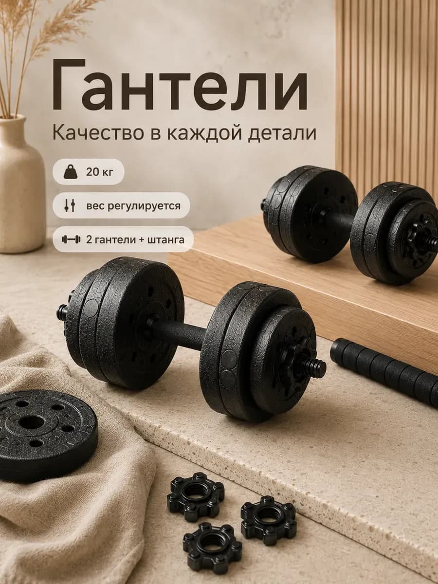 Гантели разборные пластиковые 20 кг