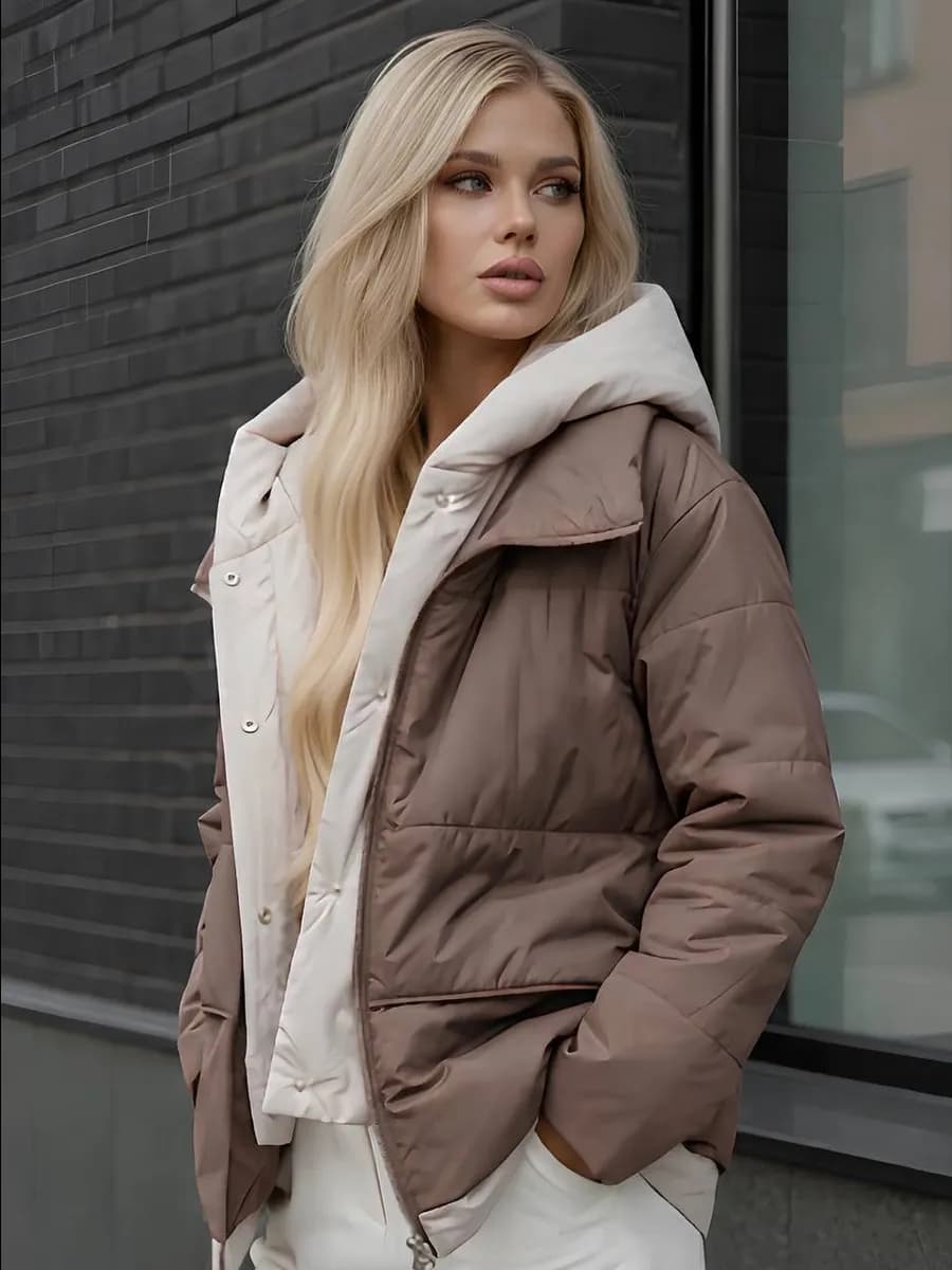 Куртка демисезонная оверсайз с капюшоном