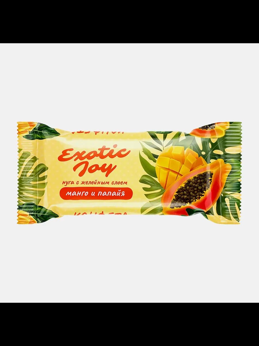 Конфеты Exotic Joy Нуга с желейным слоем манго и папайя в гл