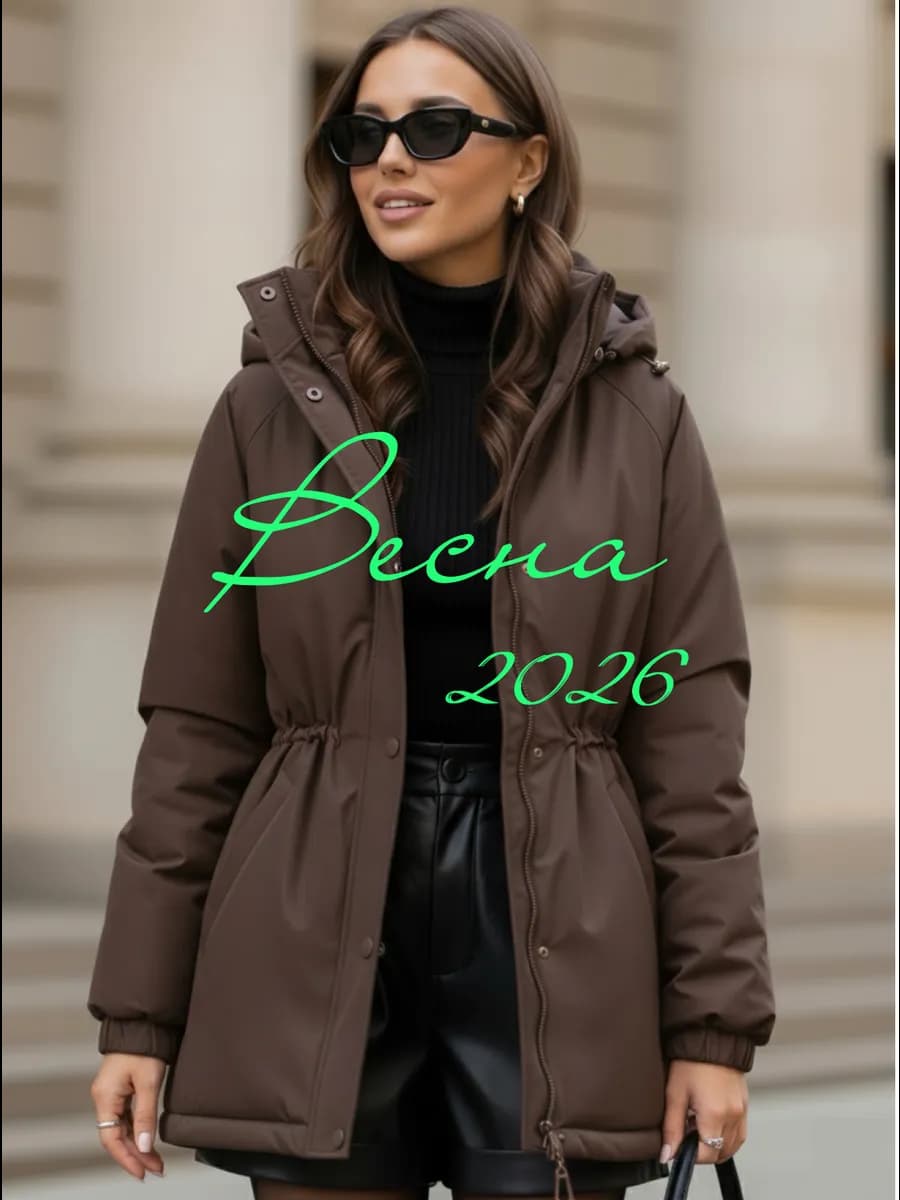 Куртка демисезонная парка с капюшоном удлиненная