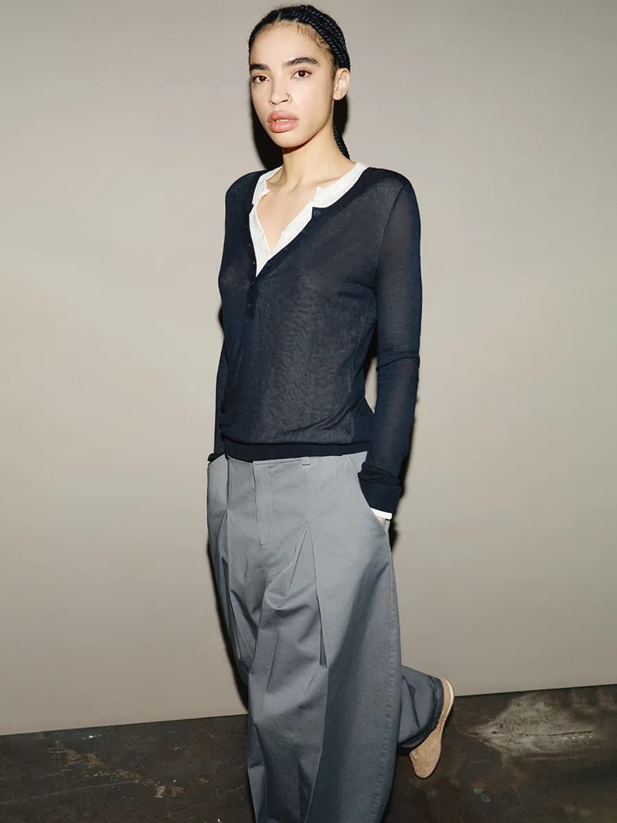 Джемпер вискозный с имитацией второго слоя