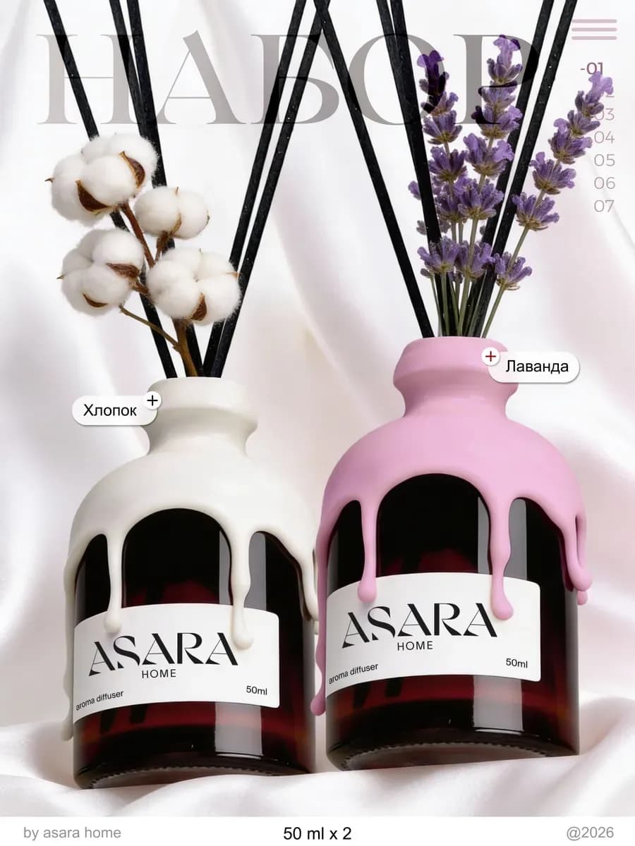 Диффузор для дома набор с палочками 2 штуки